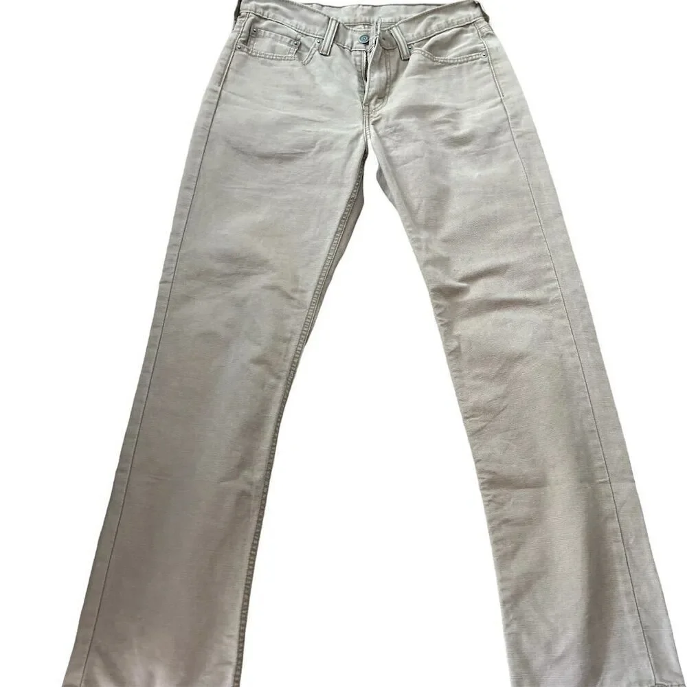 Levi's Men's Khaki Jeans Size 29x30‎ Beige Straight Fit 5-Pocket Design